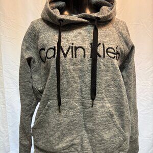 Calvin Klein Hoodie Womens M Embroidered Logo Pullover Sweatshirt Gay Fleece